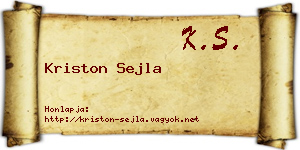 Kriston Sejla névjegykártya